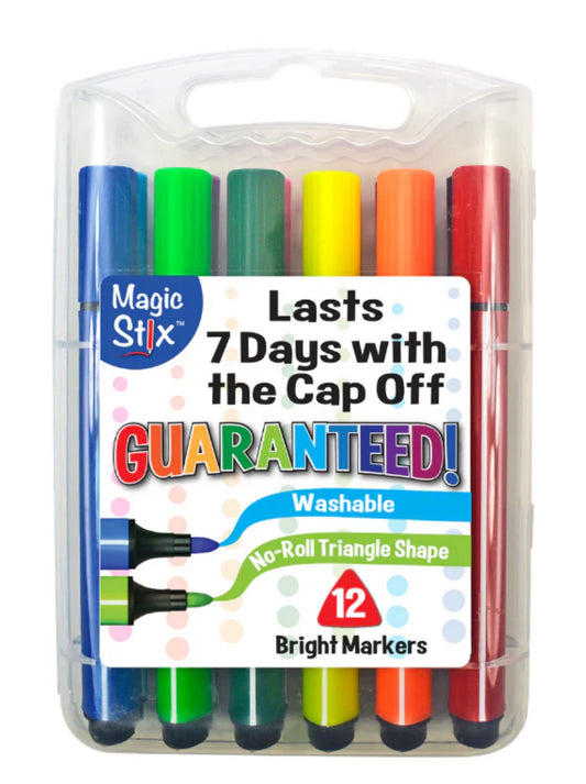 Triangular Magic Stix Markers, 12 Pack, Last 7 Days NO Cap!